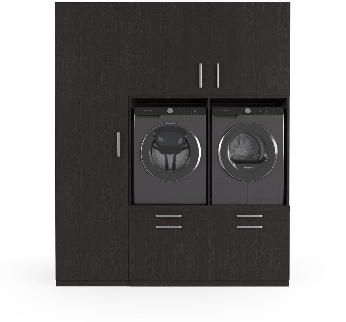 Wasophoogte® Wasmachine Kast Stockholm - Wasmachine verhoger - Wasmachine ombouw - 700(D)*1930(B)*2350(H) mm - Zwart — afbeelding 1