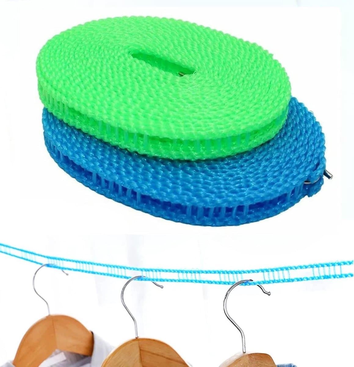 Allecto Plus - Winddichte Antislip Waslijn voor Reizen en Camping - Nylon Draagbaar - Binnen en Buiten - Duurzaam en praktisch. — afbeelding 1