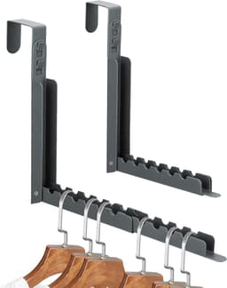 Opvouwbaar Telescopisch Droogrek - 2 stuks - Inklapbaar Wanddroogrek - Wandmontage voor Kleding - Kledinghanger - Uitklapbaar Kledingrek Wand - Wanddroogrek voor Kleding - Droogrek voor kleding aan de muur - Droogrek voor wasgoed - Grijs — thumbnail 1