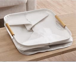Waterdichte wasmand - Kleine opvouwbare wasmand - Met versterkte houten handgreep - 36L speelgoedwasmand - Opbergmand voor vuile was - Voor wasgoed, badkamer (lengte 40 cm) — thumbnail 5