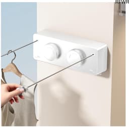 RFWR® Intrekbare waslijn voor niet-doorhangende kleding met dubbele lijn - Wit — thumbnail 1