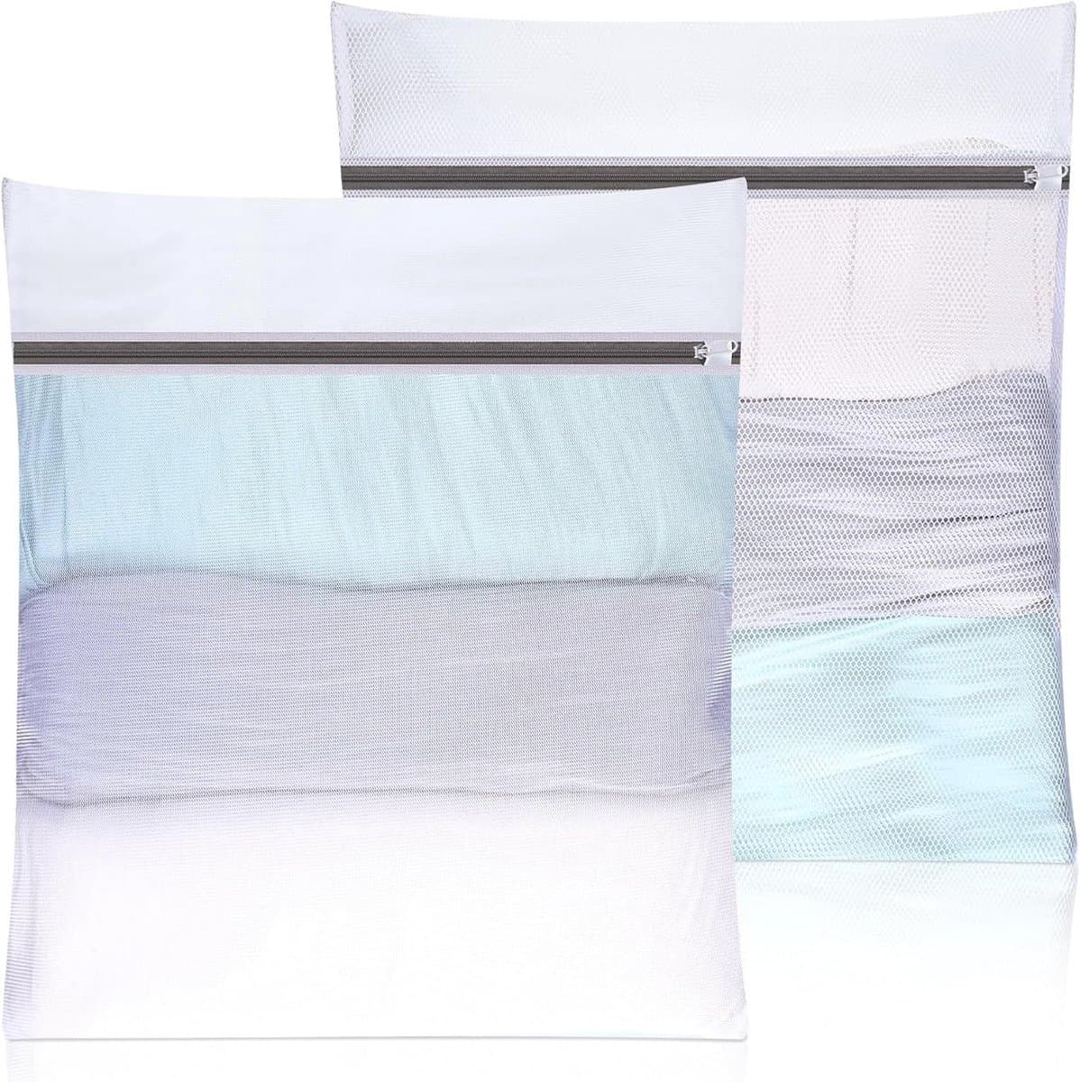 Waszakken voor Wasmachine 50 x 60 cm - Set van 2 - Ideaal voor Shirts, Truien, Jassen - Met Ritssluiting - Wasnet voor Kleding en Babykleding — afbeelding 1