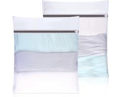 Waszakken voor Wasmachine 50 x 60 cm - Set van 2 - Ideaal voor Shirts, Truien, Jassen - Met Ritssluiting - Wasnet voor Kleding en Babykleding