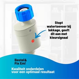 Fixem Toevoerslang 2 Meter met Aquastop aanvoerslang Geschikt voor Wasmachine - Vaatwasser en alle Merken met 3/4 Wartelaansluiting Koud Water tot 25 Graden — thumbnail 5