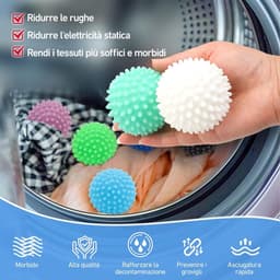 Famanu - 8 Herbruikbare Wasdrogerballen - Klitvrij - Voor Wasmachine - Droger - Reinigen Huiskleding — thumbnail 3