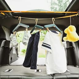 Camping waslijn met 34 ophanggaten, zeer sterke draagbare nylon waslijn, geen gereedschap nodig, verstelbare spanning, geschikt voor reizen, kamperen, balkon, hotel, camper, binnen- en buitengebruik, geel — thumbnail 2