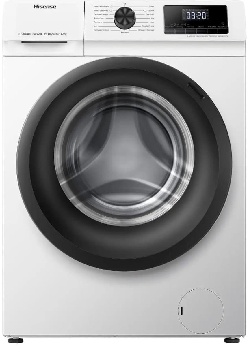 Hisense WFQE7014EVM wasmachine Voorlader 12 kg 1400 RPM Wit — afbeelding 1