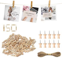 Mini houten klemmen - kleine knijpers - 150 stuks - decoratief — thumbnail 1