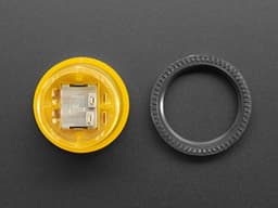Arcade Button with LED - 30mm Translucent Yellow Adafruit 3488 — thumbnail 2