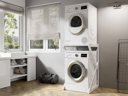 ACAZA Wasmachine Verhoger - Wasmachine Kast - Wasmachine Ombouw - Metaal - Wit — thumbnail 2