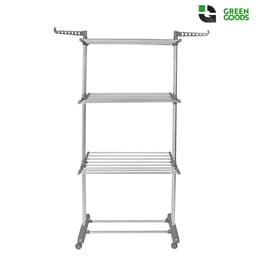 GREENGOODS® - Opvouwbare wasrek met wieltjes 18 stangen - Wasrek - Wastoren - Droogrek - Droogtoren - Wasdroogrek - Wasdroogrek staand - Droogrek staand - Wasrek staand - Wasrek inklapbaar - Droogrek inklapbaar - Waslijn — thumbnail 2