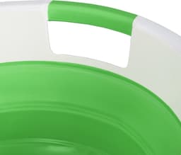 opvouwbare wasmand - 36 liter - kunststof - ruimtebesparend inklapbaar - handvatten - groen-wit — thumbnail 3