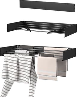 Wasophoogte® Wanddroogrek - Wandmontage Droogrek - Inklapbaar - Muurdroogrek - Wasrek hangend - 80cm - 4m Drooglengte — thumbnail 1