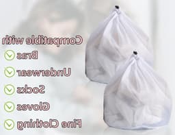 Wasmachinewasbare wasnetten, 2 stuks, 30 x 40 cm, herbruikbaar, dichtmazig met koordstopper voor delicate kleding — thumbnail 3