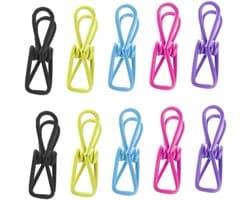 Metalen Droogrekken - Wasknijpers clips - Kleding drogen - Sterke klemkracht - 10 stuks - Willekeurige kleur