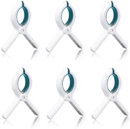 6-delige Strandhanddoek Clips voor Ligstoel – Sterke Antislip Wasknijpers voor Strand, Tuin en Zwembad – Blauw — thumbnail 1