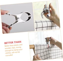 Roestvrijstalen Wasknijpers - Grote Kledingklemmen - Kleding Drogen - Sterke Klemkracht - 12 cm - Zilver — thumbnail 4