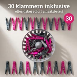 Dailygoods- Wasknijpermand met 30 klemmen - Robuuste mand - Praktische opbergmand - UV-bestendig - Weerbestendig - Ruimtebesparend - Wasmand — thumbnail 4