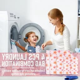 Set van 4 wasnetten met rits, herbruikbare waszakken voor wasmachine, ideaal voor delicate kleding, blouses en sokken — thumbnail 4