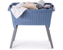 Bathroom Solutions wasmand op poten - donkerblauw - 35 ltr - 60 x 40 x 28 cm - Wasgoedmanden — afbeelding 1