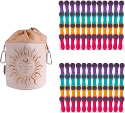 Wasknijpers set - Kledingknijpers - Kleding drogen - Softgrip design - 96 stuks - Gekleurd — thumbnail 1