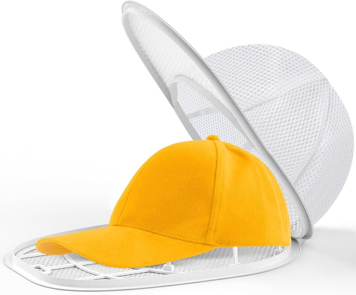 Hoedenwasrek - Hoedenwaszak - Vormvast - Geschikt voor baseballpetten en platte petten - 35*23*13 cm - Wit — afbeelding 1