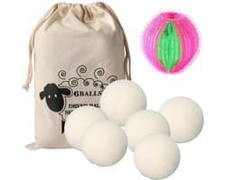 Dailygoods - 6 Stuks Drogerballen van Natuurlijke Wol voor Wasdroger