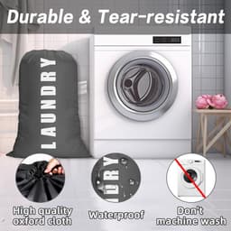 Allecto - Waterproof Laundry Bag - Opbergzak - Groot formaat - 24 x 36 inches - Reis waszak - Voor thuis en camping - 2 stuks — thumbnail 3