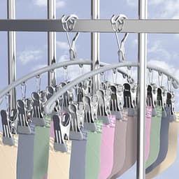 Dubbellaagse Hangend Metalen Droogrek voor Sokken en Ondergoed met Gebogen Vorm. Winddicht en van Roestvrij Staal. Geschikt voor Drogen, Organiseren en Opslaan van Sokken en Ondergoed. — thumbnail 5