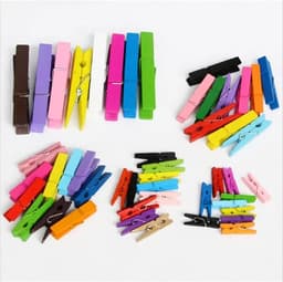 Houten haringen 300/500 stks 25/35/45mm Coloful Houten Clips Smalll Size Mini Houten Clips Foto Clips Decoratie Clips (2,5 cm Gemengd 500 stuks) — thumbnail 3