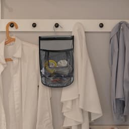 Hanging Bag voor Kledingknijpers, Opbergzak voor Squeegee en Douche, Ideaal voor Wasruimte en Balkon, Zwart — thumbnail 5