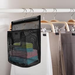Hanging Bag voor Kledingknijpers, Opbergzak voor Squeegee en Douche, Ideaal voor Wasruimte en Balkon, Zwart — thumbnail 3