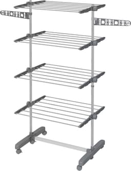 Wasdroger Wasrek 5 verdiepingen, opvouwbaar, One-Klick-Systeem, 142 cm x 55 cm x 172 cm, Grijs + Zilver — thumbnail 2