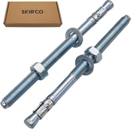 Wedge Anchors - Metal Dowels Anchor Bolt - Bevestigen in Beton - Gealuminiseerd Staal - M12 x 180 mm - Zilver — thumbnail 3