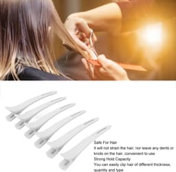 Haarspeld set - Eendenbek clips - Haarstyling thuis - Sterke grip - 12 stuks - Wit — thumbnail 2