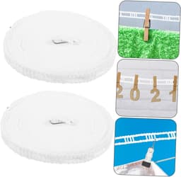 Kledinglijnen Set - Droogtouw Waslijn - Buiten Drogen - Windproof Non-slip - 2 Stuks - Wit — thumbnail 4