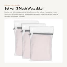 Dailygoods- Waszak 3-delig - Wasnet voor Wasmachine - Waszak met Ritssluiting - Fijnmazig Net - 30x40 cm - Ademend en Scheurvast — thumbnail 4