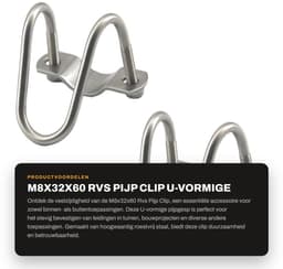 Dailygoods- Pijpclip U-vormig - Roestvrij Staal - 2 Stuks - Eenvoudig te Installeren - Geschikt voor Binnen/Buiten - Corrosiewerend - Pijpbeugel — thumbnail 4