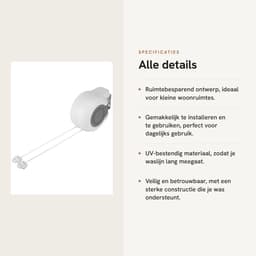 Dailygoods- Waslijn Intrekbaar Automatisch Rolsysteem - Wanddroogrek - PVC-draad - 2x12,8 m - Duurzaam - Verstelbare Lijnen - Wasdroger — thumbnail 5