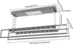 Thuys - Elektrisch droogrek - Wasrek - Verwarmd - Aluminium - Uittrekbaar en afstandsbediening — thumbnail 1