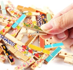 Houten Knijpers - Fotoclips Decoratief - Foto's Ophangen - Milieuvriendelijk Materiaal - 50 Stuks - Multicolor — thumbnail 1