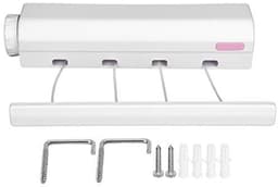 Dailygoods- Waslijn Intrekbaar 3,2-3,75 m - Wandmontage - Kunststof - 4-5 Touwen - 8 kg Capaciteit - Ruimtebesparend Ontwerp - Wasdroger — thumbnail 1