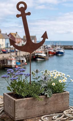 Decoratieve Tuinsteker - Maritiem Anker - Tuin Verfraaien - Unieke Roest Patina - 14 x 40 cm - Bruin — thumbnail 4
