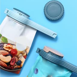 Opbergzak klem - Voedselverzegelaar - Keuken organiseren - Met schenktuit - 20.4 cm lengte - Roze — thumbnail 3