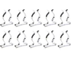 Veerklemmen Gereedschap - Opbergclips - Gereedschap Organiseren - Zware Kwaliteit - 10 Stuks - Zilver