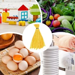 Herbruikbare Groentenetjes - Maasnet zakjes - Boodschappen opslag - Ademende gaasstructuur - 100 stuks - Geel — thumbnail 2