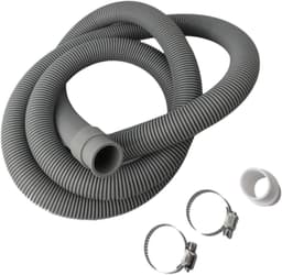Afvoerslang Verlengset - Wasmachine Vaatwasser Slang - Apparatuur Plaatsen - Inclusief Connector Klemmen - Tot 200cm Lengte - Grijs — thumbnail 1