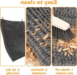 Wasbare Mat voor Cavia's en Kleine Dieren, 40 x 60 cm, Inclusief Waszak, Absorberend en Antislip, Ideaal voor Kooi en Binnengebruik, Grijs — thumbnail 2