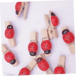 Houten Clips - Mini Knijpers - Decoratie Foto's - Natuurlijk Hout - 3.5 cm - Gekleurd — thumbnail 3