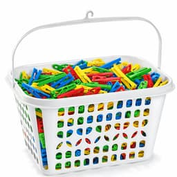 Plasticforte Knijpermandje - 2x - wit - 20 x 25 cm - kunststof - wasknijpertasje/knijperzak — thumbnail 4